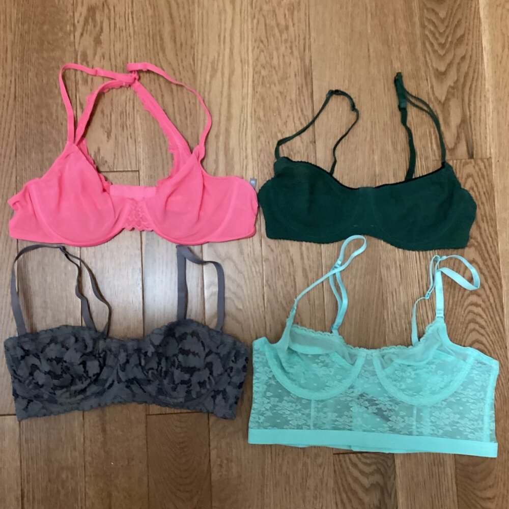 NEW! INTIMATELY FREE PEOPLE AERIE LOT OF 4 LACE UNDERWIRE & CORSET BRAS 34B 36B